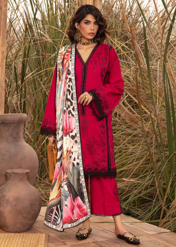 Saira Shakira | Raya Winter Stitched 23 | Crimson - Waniyas