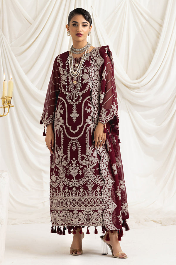 Alizeh | Formals Collection | Clara C (MAROON) - Waniyas