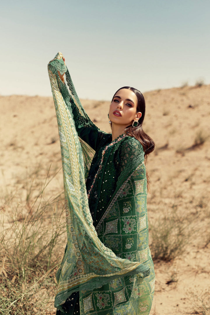 Noor By Saadia Asad | Eid Handwork Laserkari Lawn 24 | D8 - Waniyas