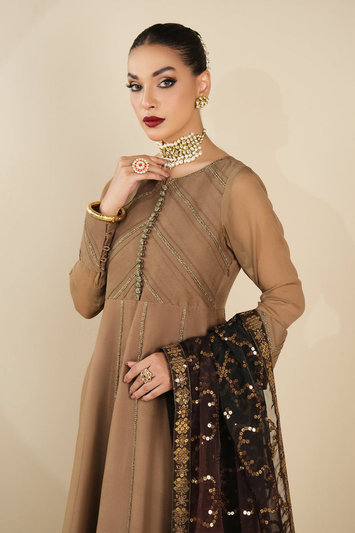 Alizeh | Formals Collection | Rose Beige Dress 3 piece - RTW1017 - Waniyas