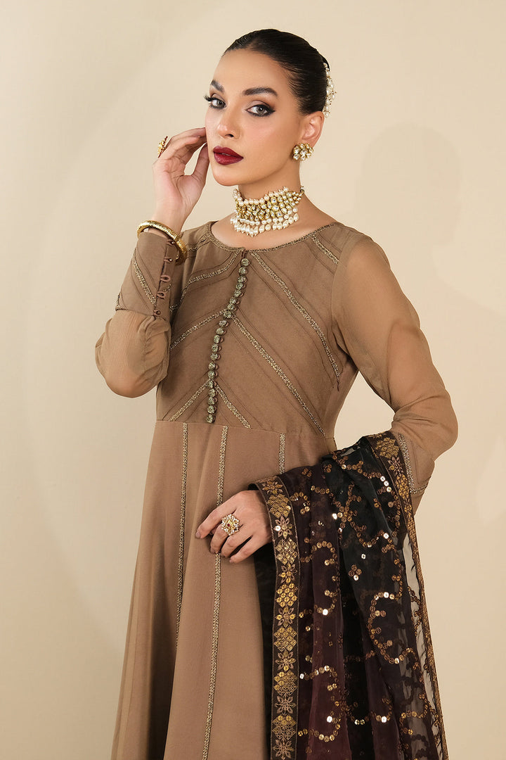 Alizeh | Formals Collection | Rose Beige Dress 3 piece - RTW1017 - Waniyas