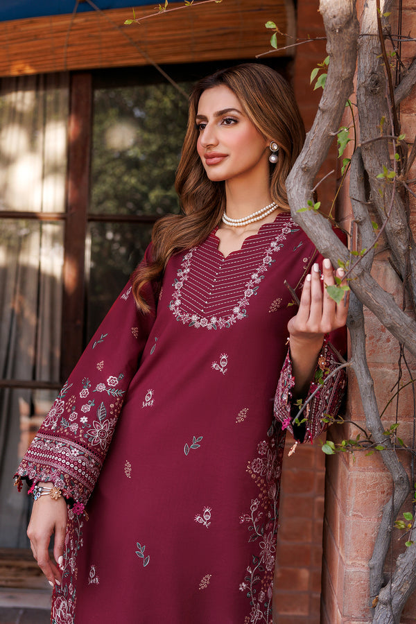 Farasha | Dastoor Embroidered Lawn SS24 | RUBY GLAM - Waniyas