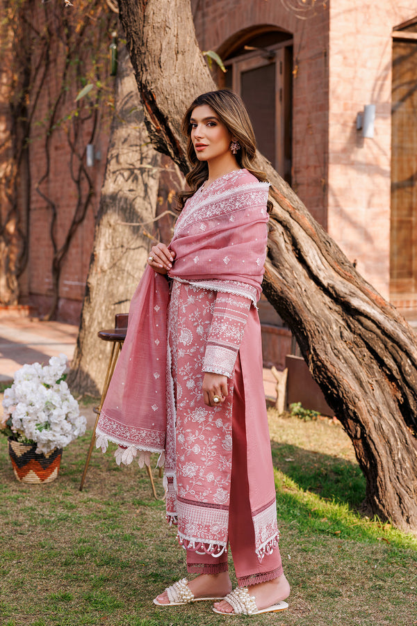 Farasha | Dastoor Embroidered Lawn SS24 | PEARL MIST - Waniyas