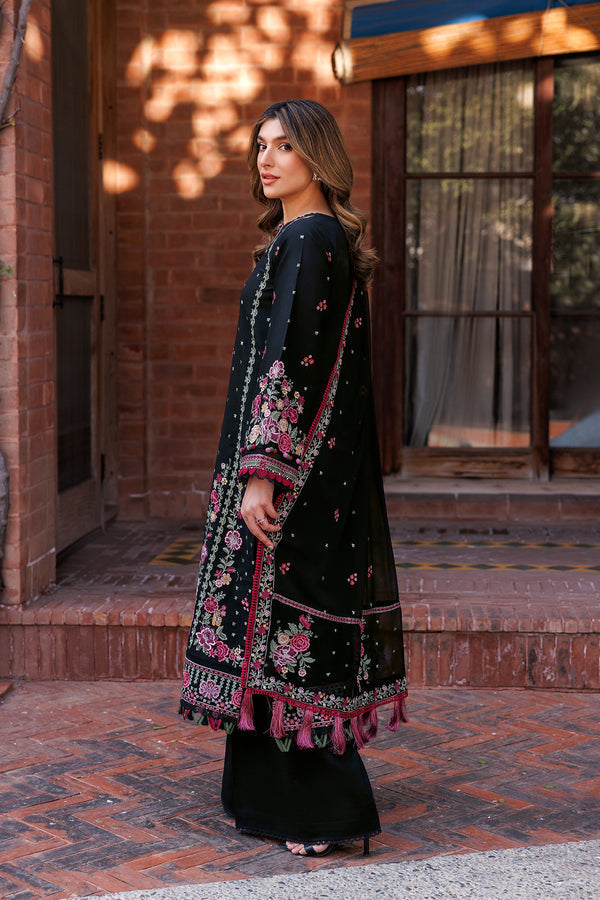 Farasha | Dastoor Embroidered Lawn SS24 | ORNATE NOIR - Waniyas