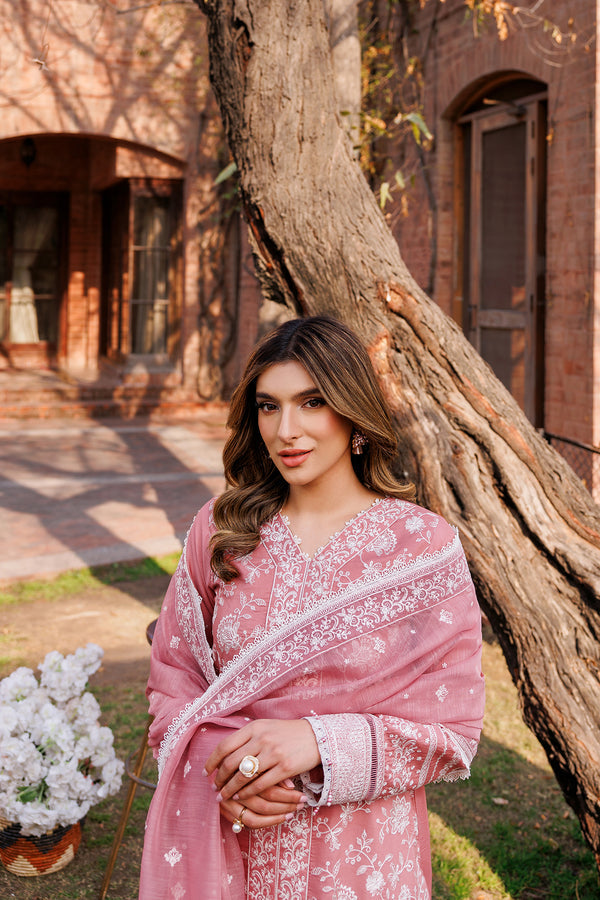 Farasha | Dastoor Embroidered Lawn SS24 | PEARL MIST - Waniyas