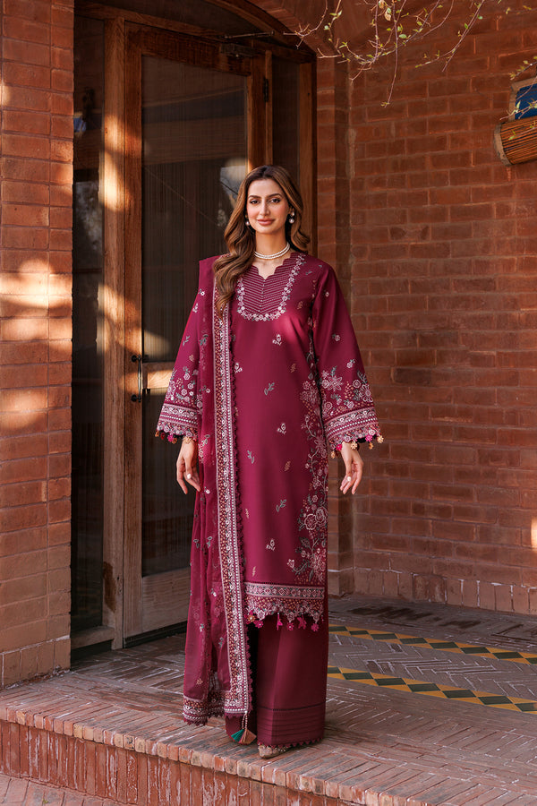 Farasha | Dastoor Embroidered Lawn SS24 | RUBY GLAM - Waniyas