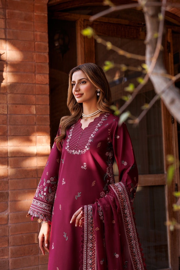 Farasha | Dastoor Embroidered Lawn SS24 | RUBY GLAM - Waniyas