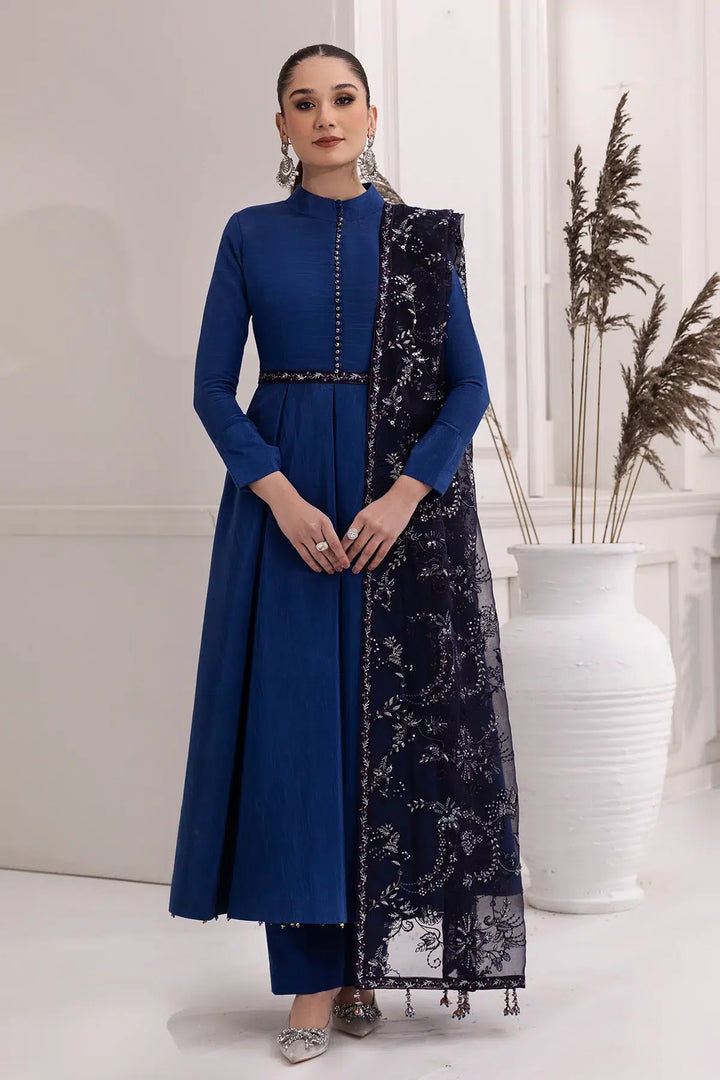 Alizeh | Formals Collection | Royal Blue Dress 3 piece - RTW1002 - Waniyas