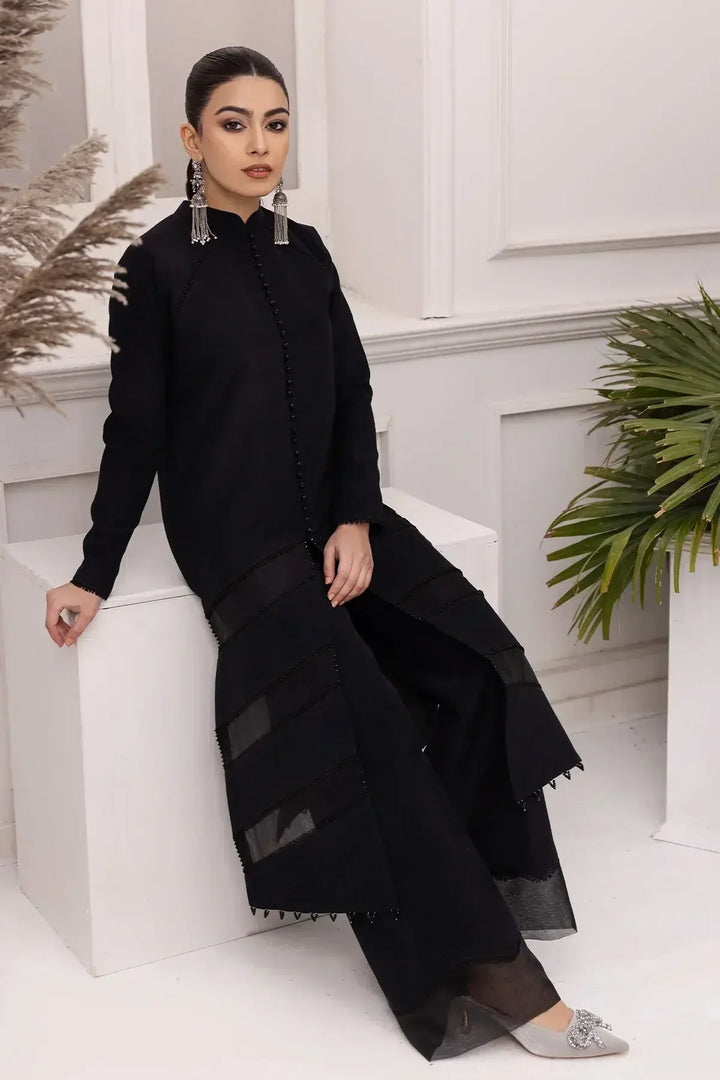 Alizeh | Formals Collection | Black Dress 3 piece - RTW1004 - Waniyas