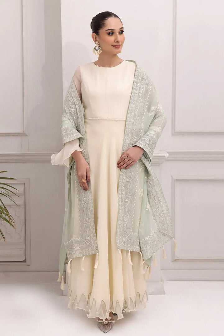 Alizeh | Formals Collection | Off White Dress 3 piece - RTW1007 - Waniyas