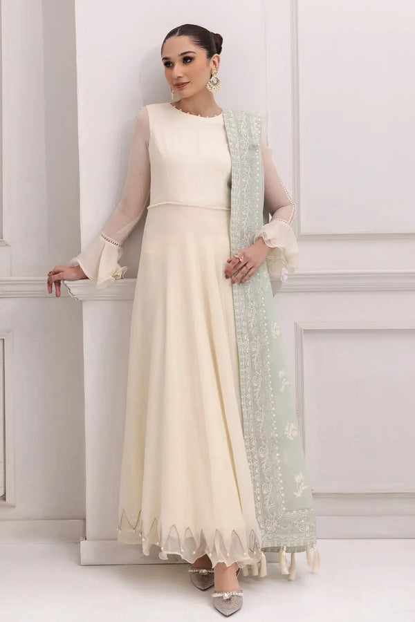 Alizeh | Formals Collection | Off White Dress 3 piece - RTW1007 - Waniyas