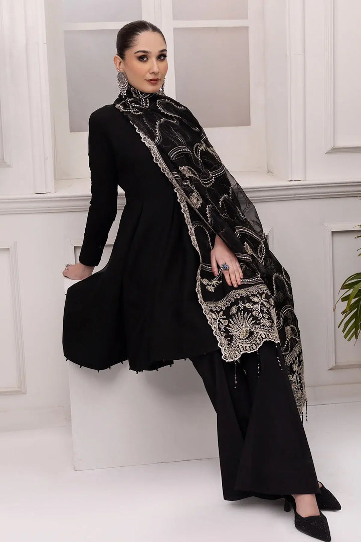 Alizeh | Formals Collection | Black Dress 3 piece - RTW1008 - Waniyas