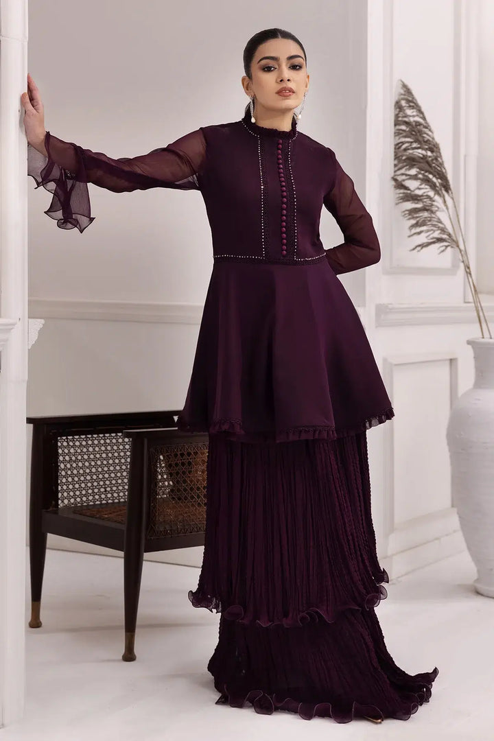 Alizeh | Formals Collection | Purple Frock 2 piece - RTW1001 - Waniyas