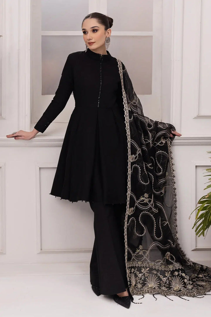 Alizeh | Formals Collection | Black Dress 3 piece - RTW1008 - Waniyas