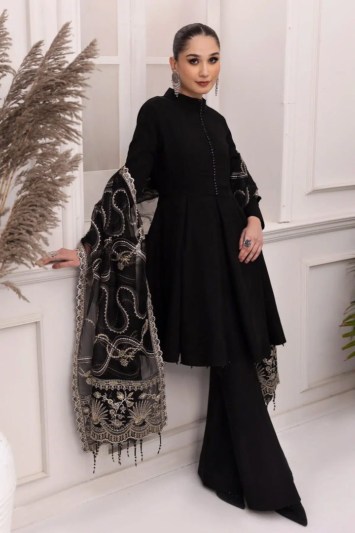 Alizeh | Formals Collection | Black Dress 3 piece - RTW1008 - Waniyas