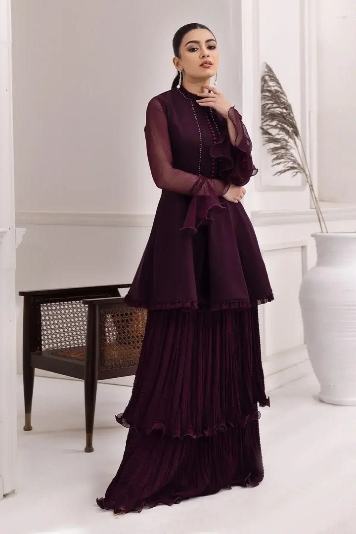 Alizeh | Formals Collection | Purple Frock 2 piece - RTW1001 - Waniyas