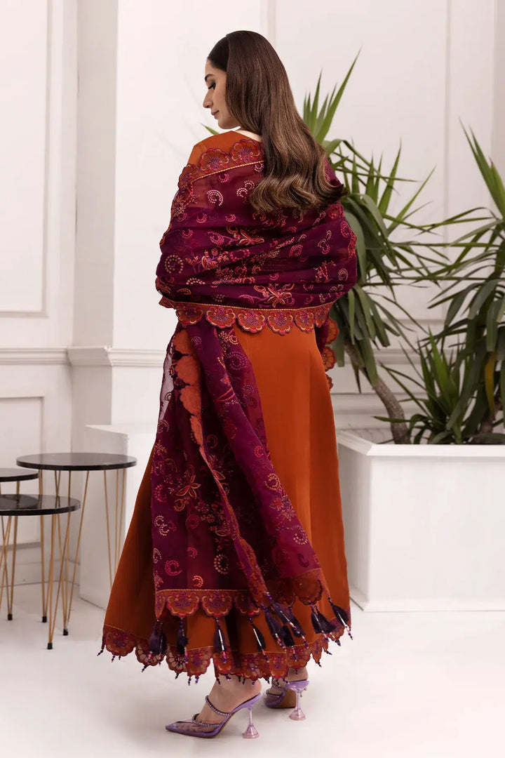 Alizeh | Formals Collection | Rust Dress 3 piece - RTW1011 - Waniyas