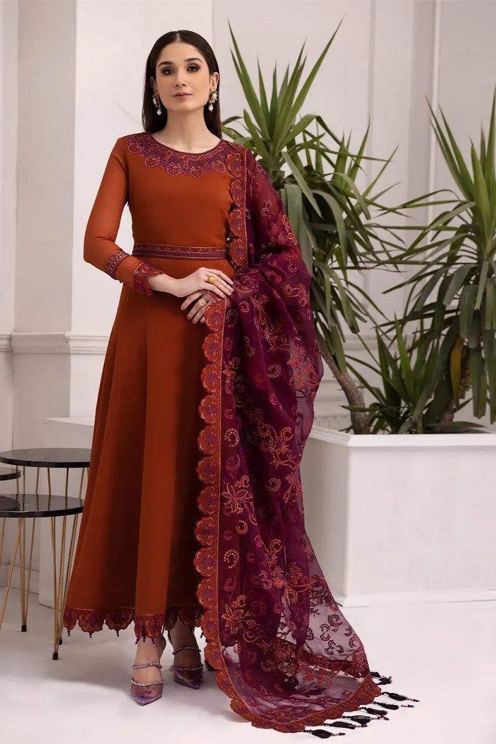 Alizeh | Formals Collection | Rust Dress 3 piece - RTW1011 - Waniyas