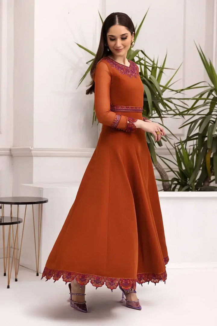 Alizeh | Formals Collection | Rust Dress 3 piece - RTW1011 - Waniyas