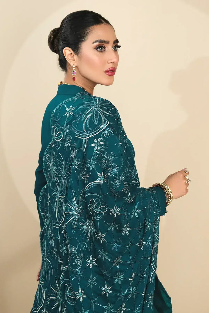 Alizeh | Formals Collection | Sea Green Peplum 3 piece - RTW1015 - Waniyas