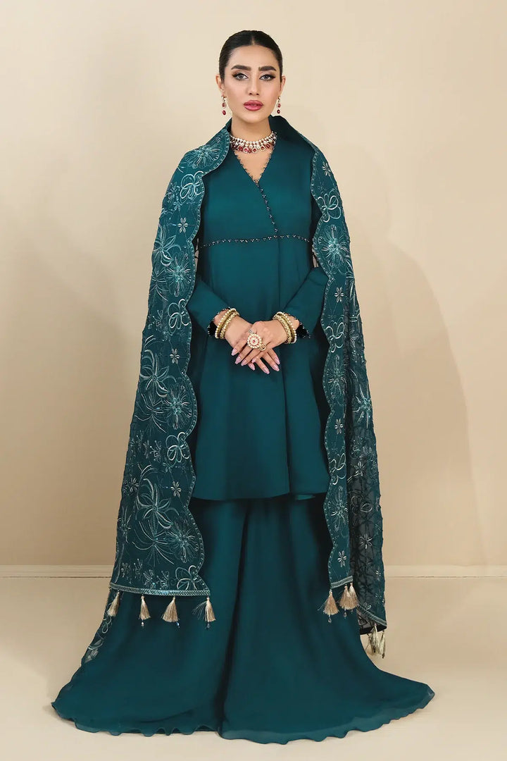 Alizeh | Formals Collection | Sea Green Peplum 3 piece - RTW1015 - Waniyas