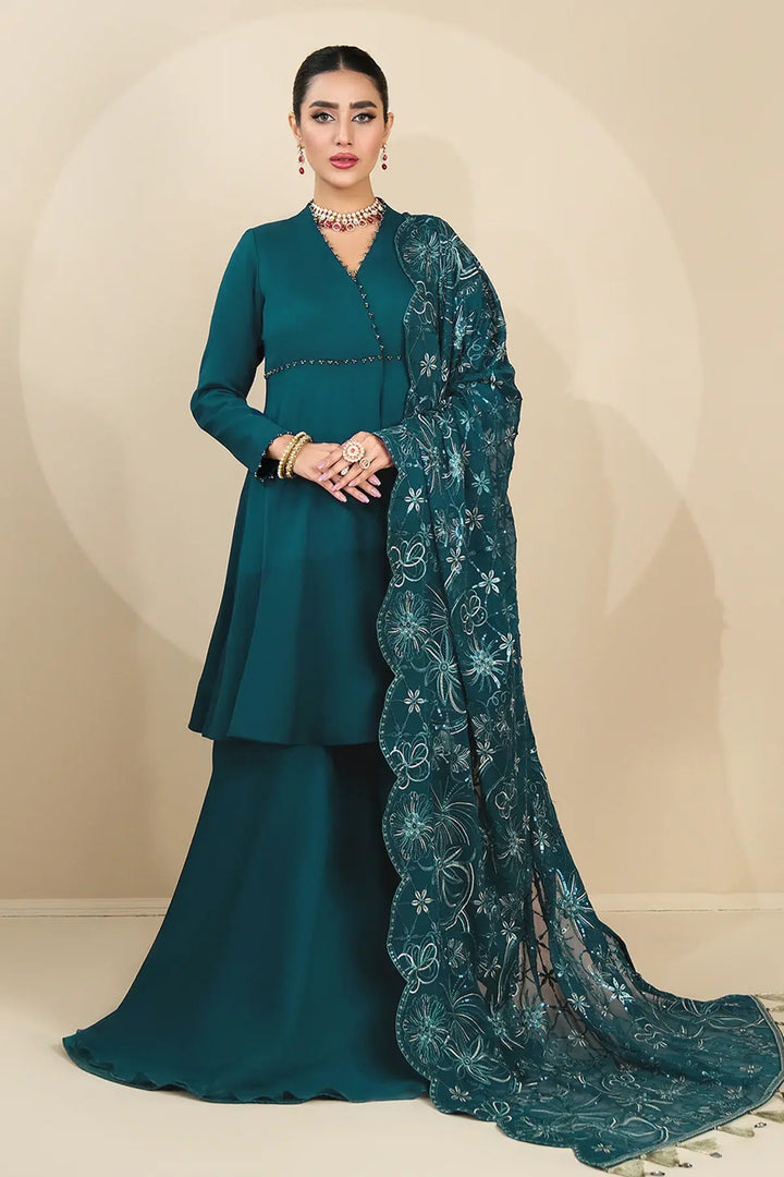 Alizeh | Formals Collection | Sea Green Peplum 3 piece - RTW1015 - Waniyas