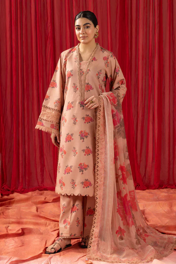 Alizeh | Sheen Lawn Prints 24 | Coral Peach - Waniyas