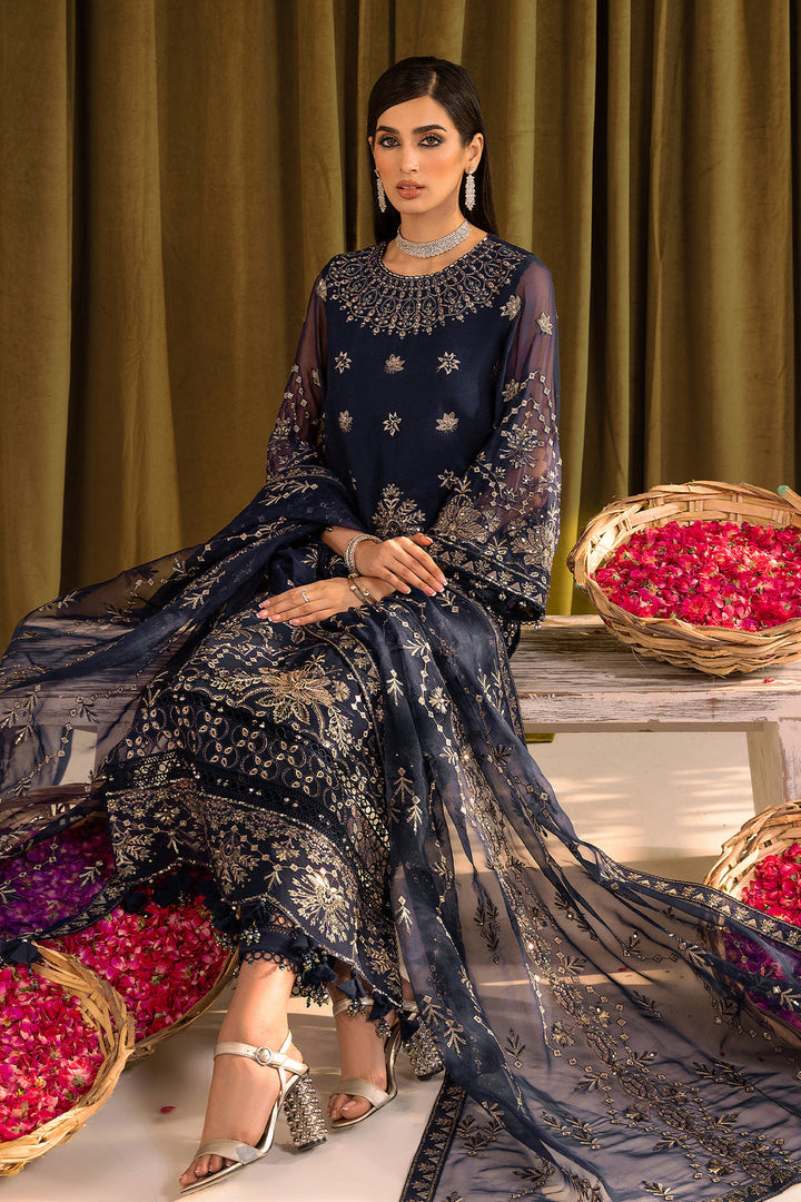 Alizeh | Formals Collection | Daim - V16D08 Embroidered Chiffon Blue - Waniyas