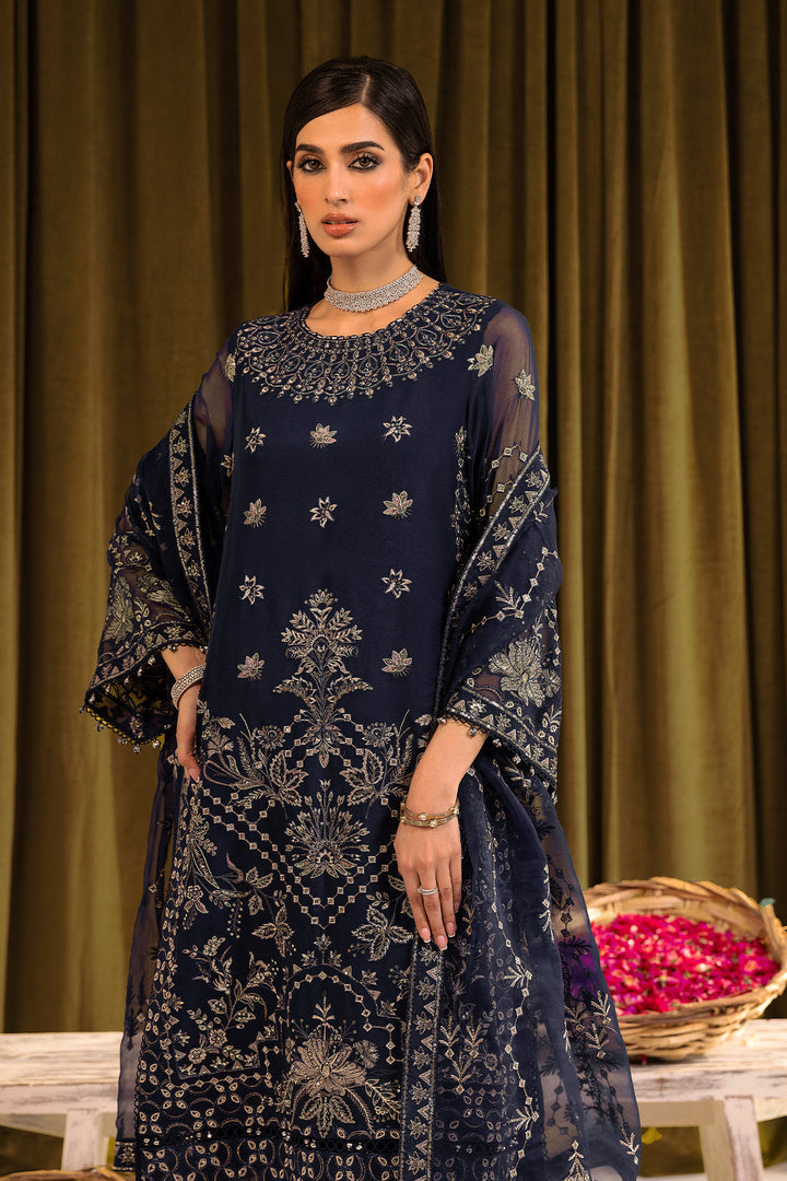 Alizeh | Formals Collection | Daim - V16D08 Embroidered Chiffon Blue - Waniyas