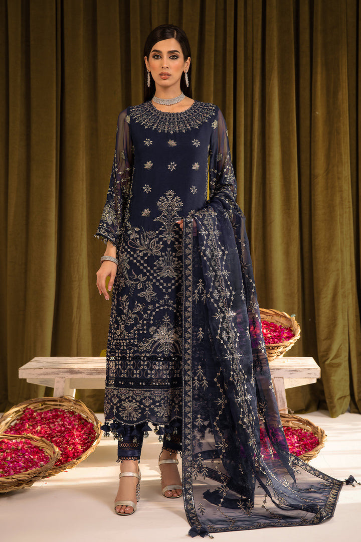 Alizeh | Formals Collection | Daim - V16D08 Embroidered Chiffon Blue - Waniyas