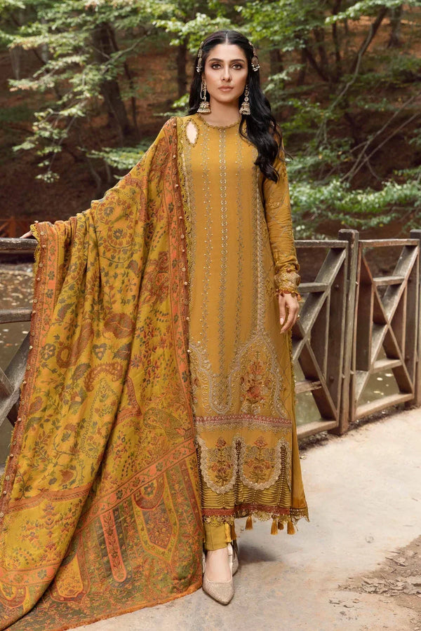 Maria B | Linen 23 | Mustard DL-1110 - Waniyas