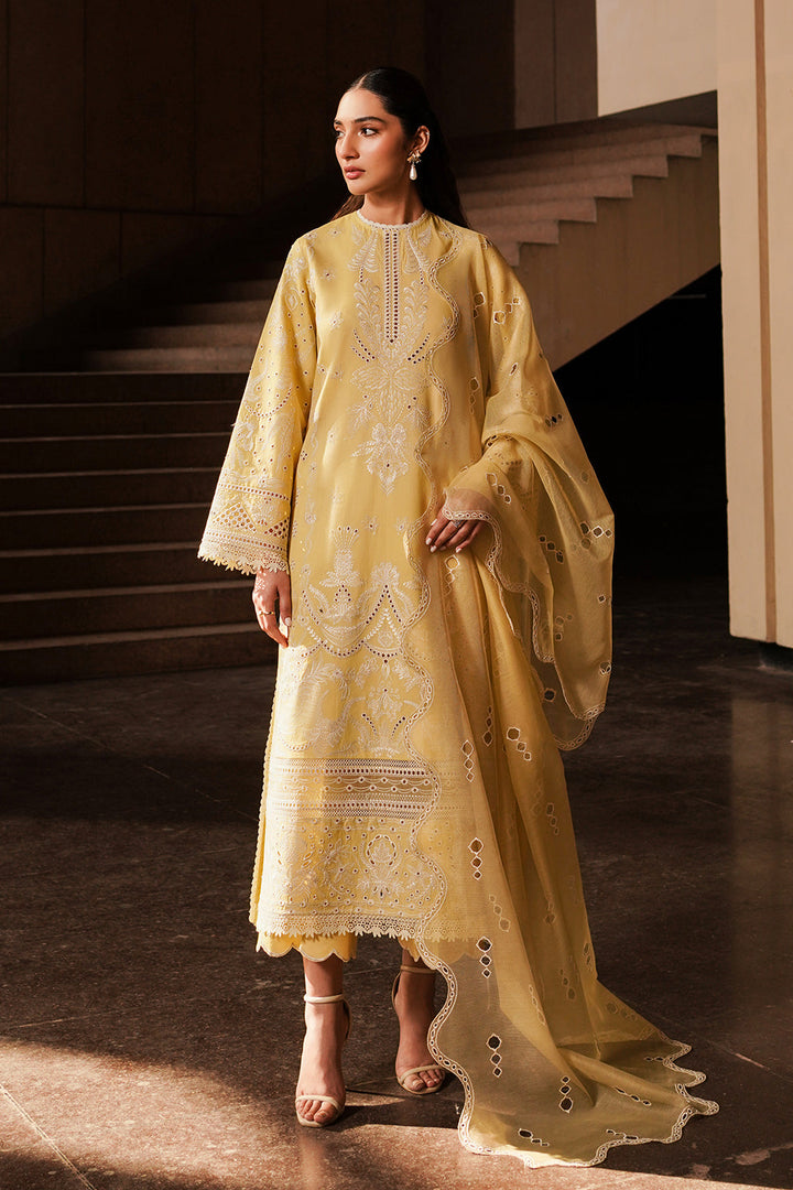 Afrozeh | Chikankari Lawn 24 | Canary - Waniyas