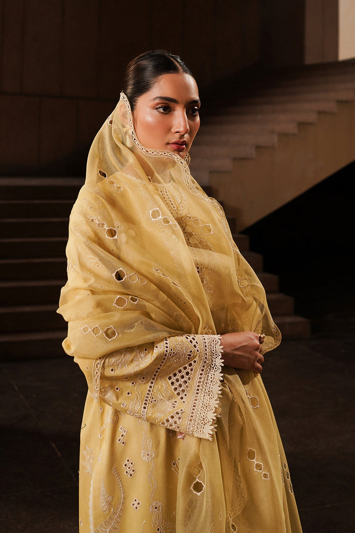 Afrozeh | Chikankari Lawn 24 | Canary - Waniyas