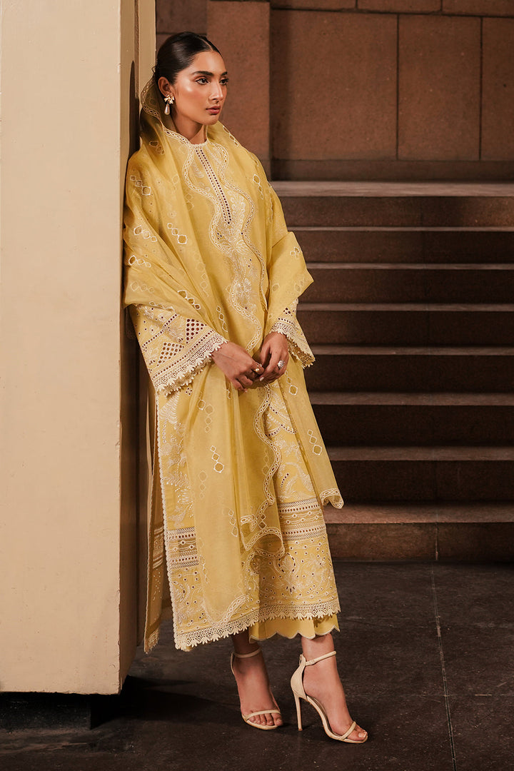 Afrozeh | Chikankari Lawn 24 | Canary - Waniyas