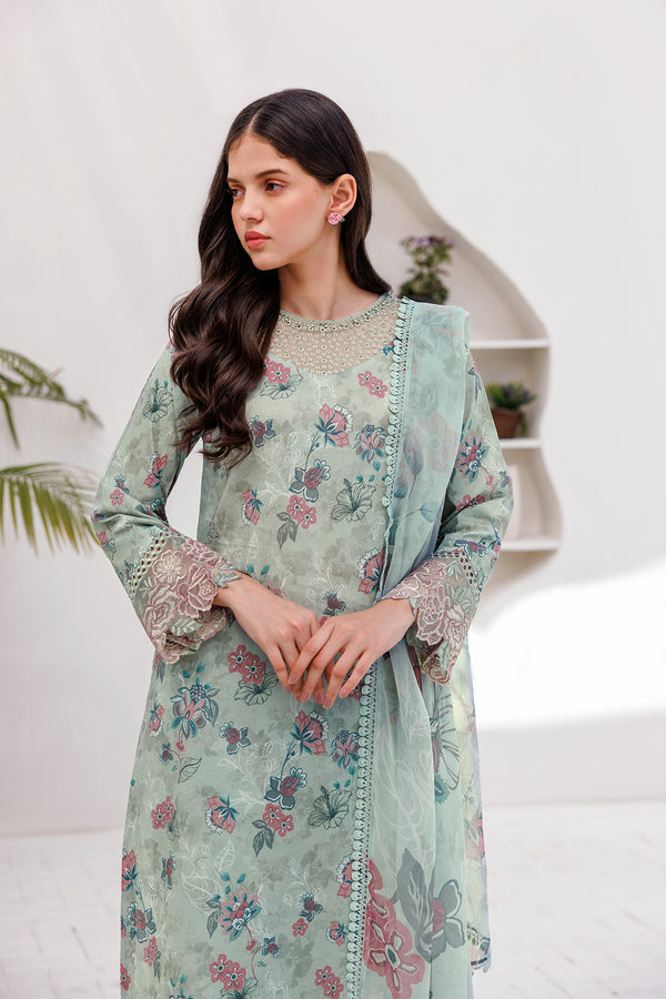 Farasha | Printed Essentials | MINT BREEZE - Waniyas