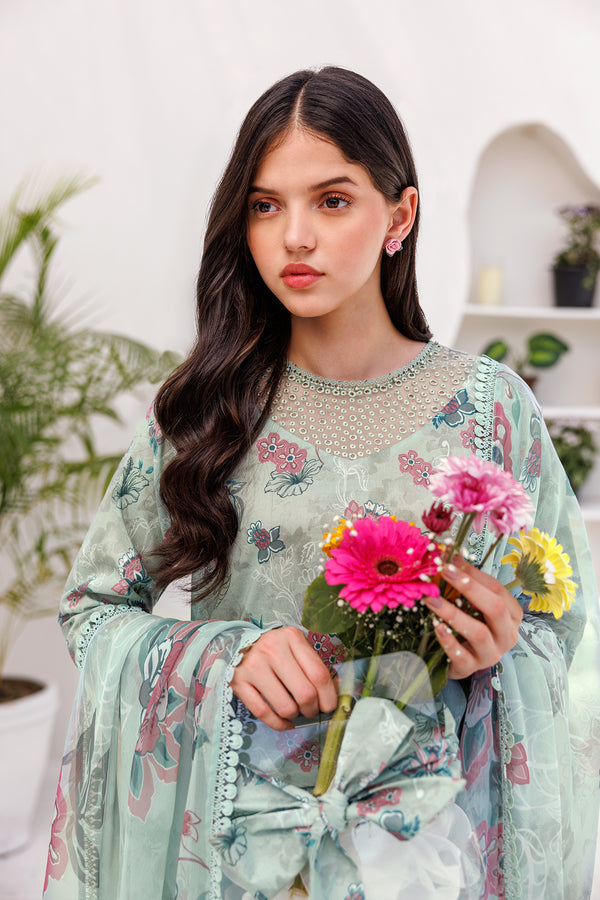 Farasha | Printed Essentials | MINT BREEZE - Waniyas