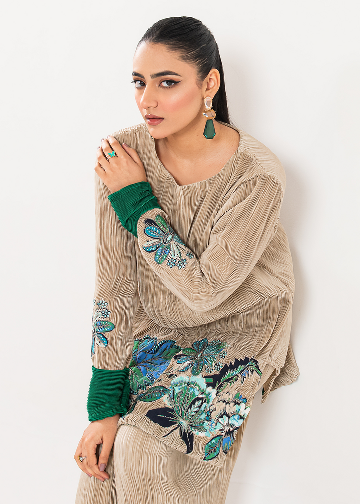 Maria Osama Khan | Claire Pleated Silk | Stardust - Waniyas