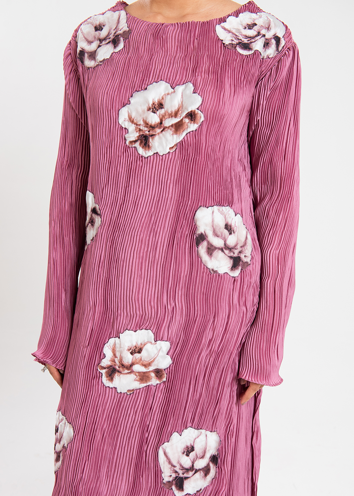 Maria Osama Khan | Claire Pleated Silk | Rosy - Waniyas