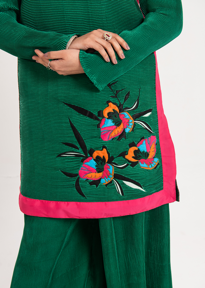 Maria Osama Khan | Claire Pleated Silk | Ivy - Waniyas