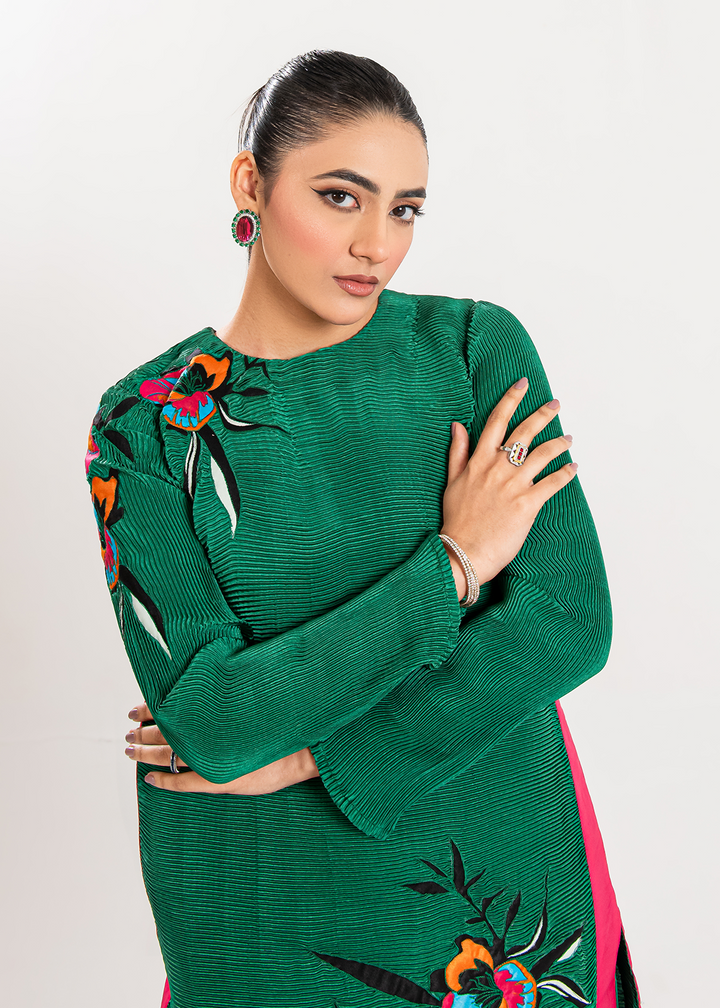 Maria Osama Khan | Claire Pleated Silk | Ivy - Waniyas