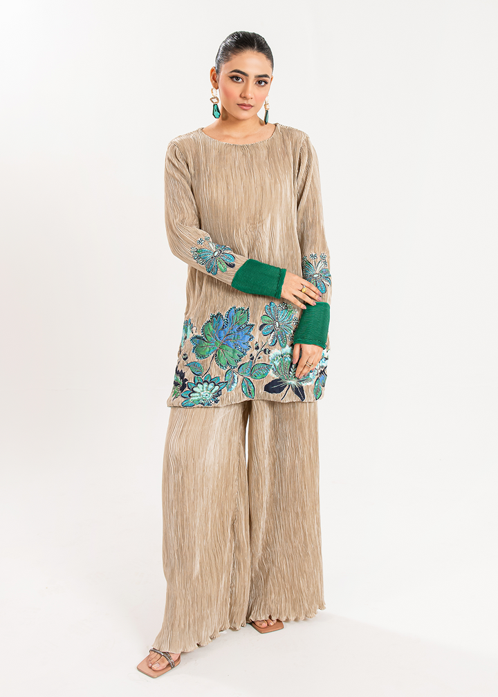 Maria Osama Khan | Claire Pleated Silk | Stardust - Waniyas