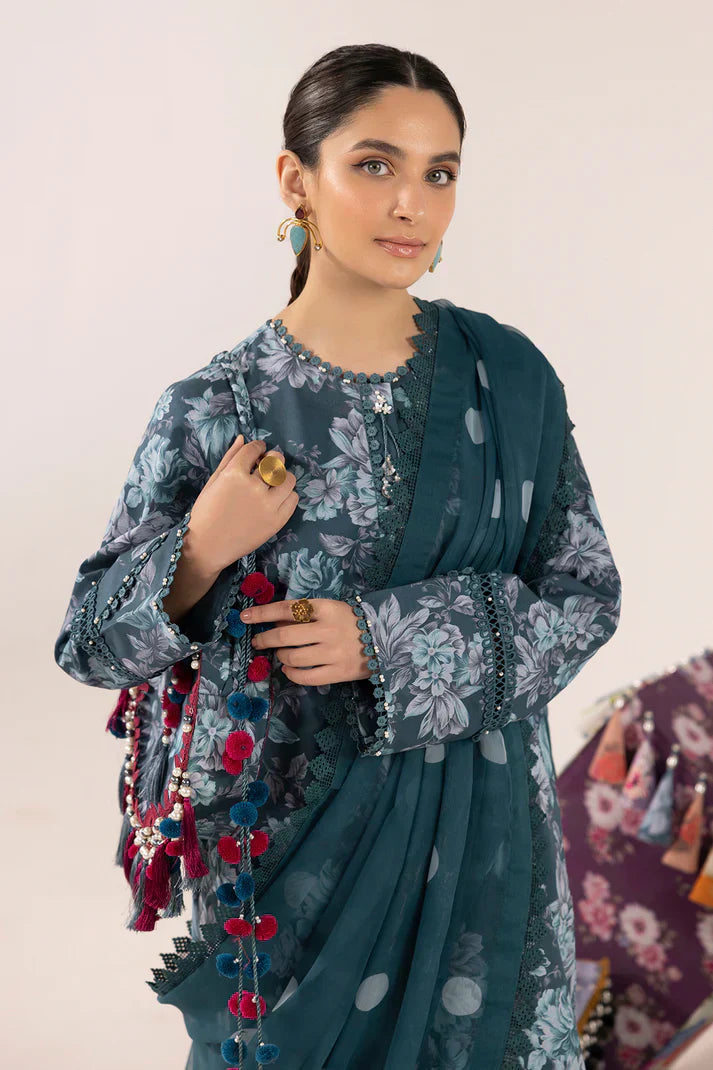 Alizeh | Sheen Lawn Prints 24 | Sea Mist - Waniyas