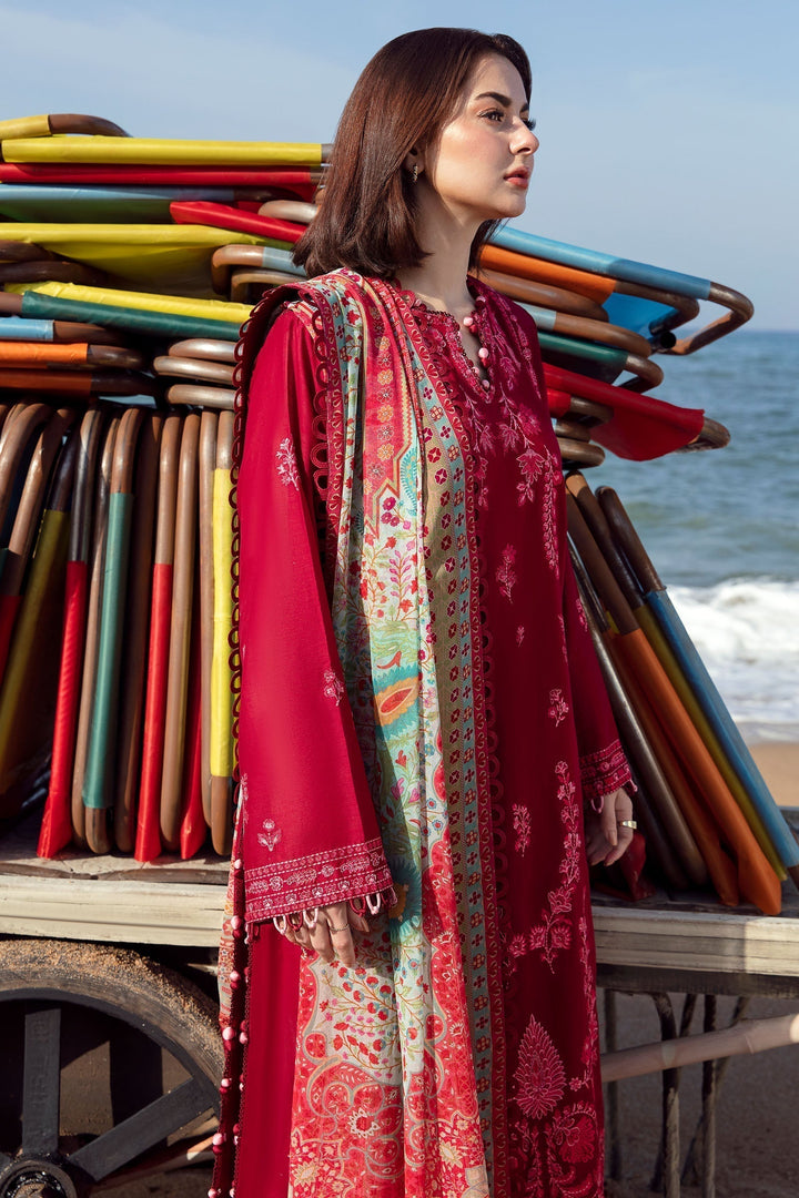 Zaha | Embroidered Lawn Collection | EIRA (ZL23-10 B) - Waniyas