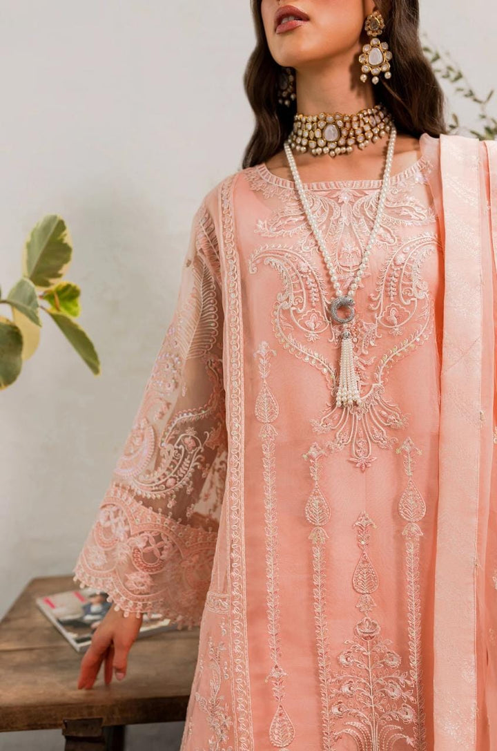 Maryum N Maria | Sorina Luxury Chiffon 23 | Peach Parfait (MW23-505) - Waniyas