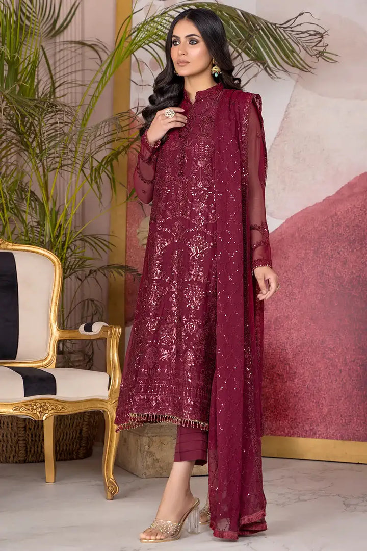 Zarif | Afreen Formals | ZA 04 MULBERRY - Waniyas