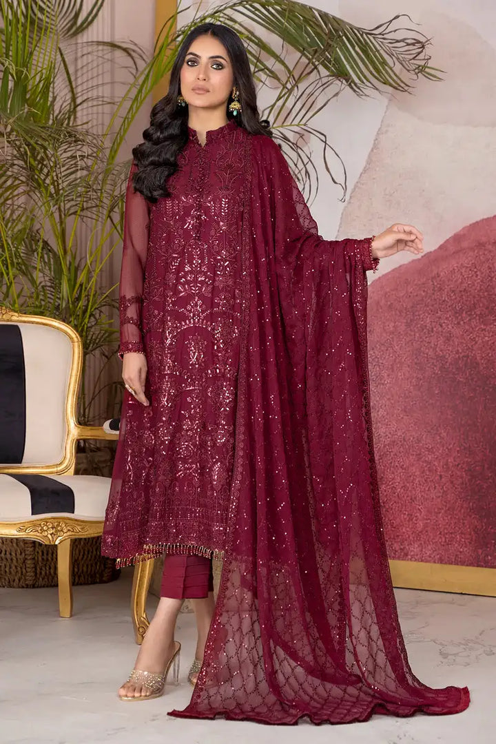 Zarif | Afreen Formals | ZA 04 MULBERRY - Waniyas