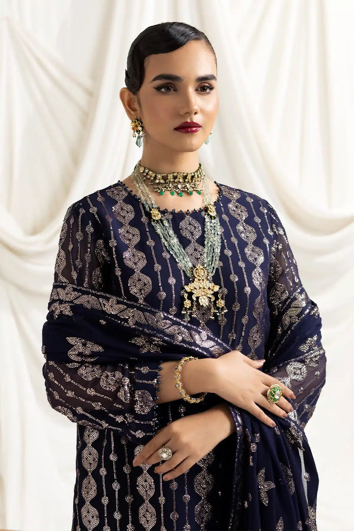 Alizeh | Dua Formals 23 | DUA-V02D01A- AIREEN(NAVY BLUE) - Waniyas