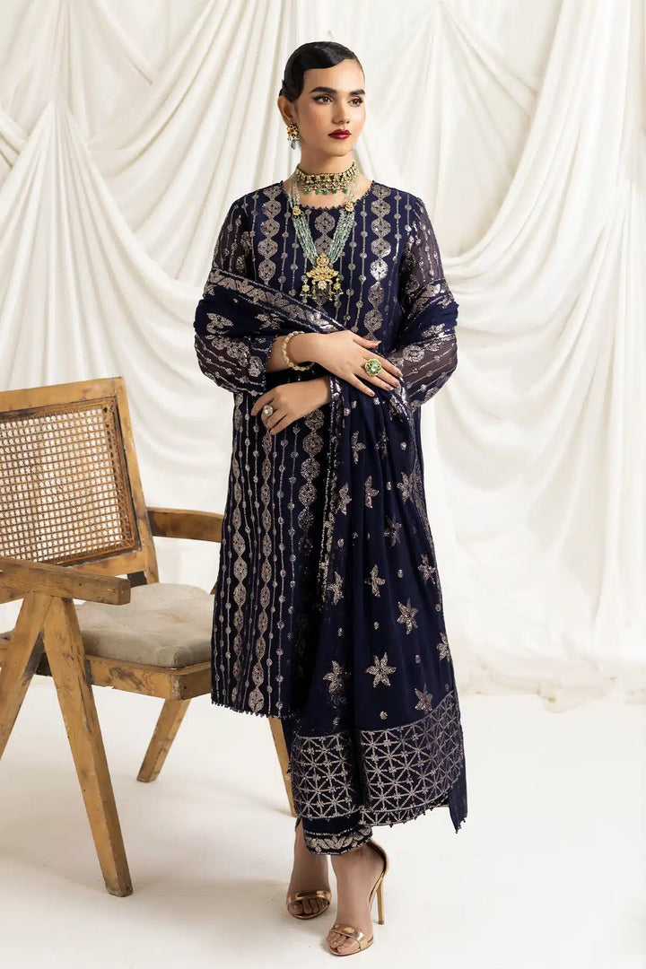 Alizeh | Dua Formals 23 | DUA-V02D01A- AIREEN(NAVY BLUE) - Waniyas