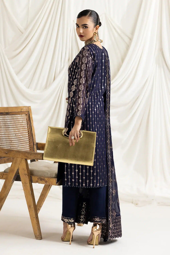 Alizeh | Dua Formals 23 | DUA-V02D01A- AIREEN(NAVY BLUE) - Waniyas