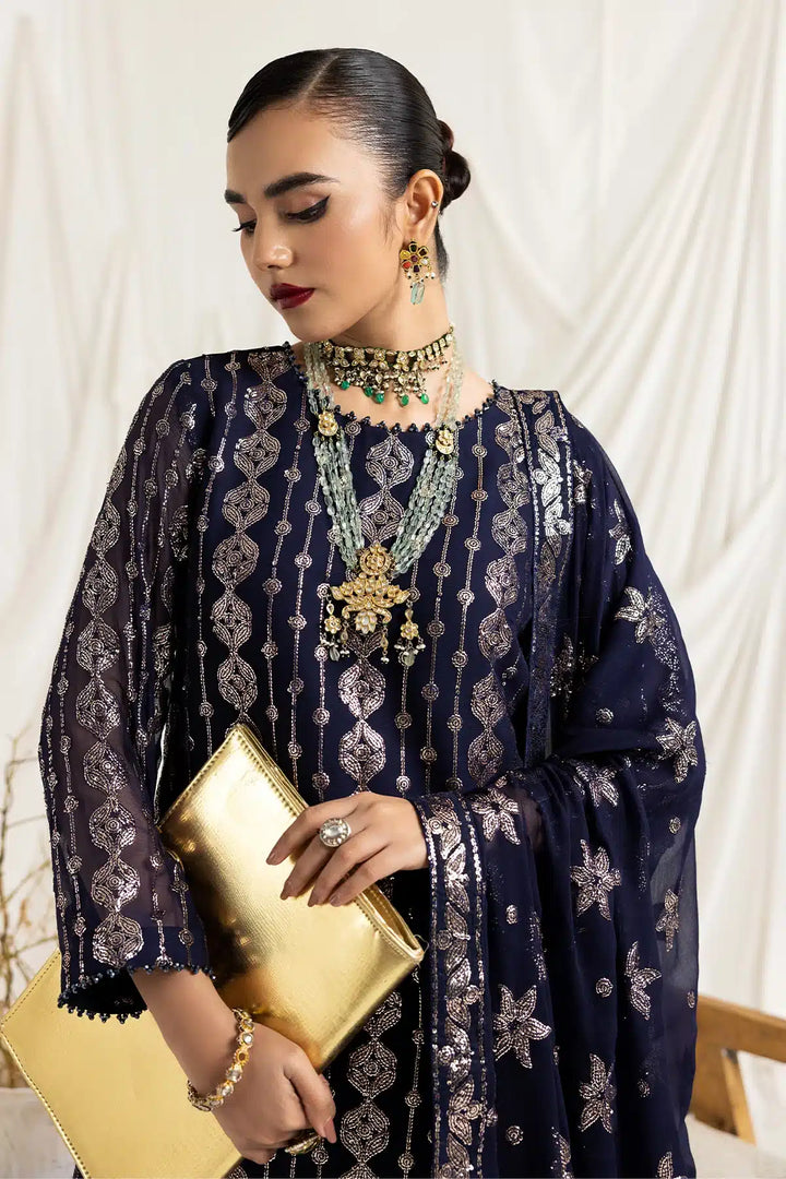 Alizeh | Dua Formals 23 | DUA-V02D01A- AIREEN(NAVY BLUE) - Waniyas